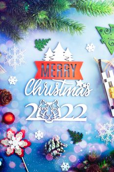 Christmas background with xmas tree and sparkle bokeh lights , White glass decorative Christmas or New year balls