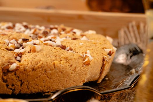 Close up photo of a turkish dessert halva
