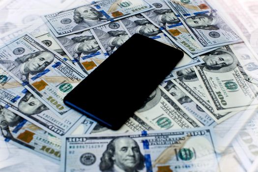 The phone is on the money . Money investment via phone, mobile payments. Phone in dollars .