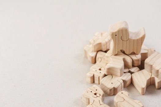 cute wooden toy animal, tiny toys and shallow depth of field