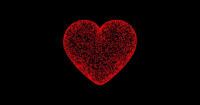 red hearts on black background, abstract particles animated background 4k, valentine's day, love. Blurred defocused, blend mode, overlay mode,