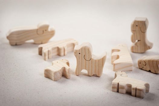 cute wooden toy animal, tiny toys and shallow depth of field