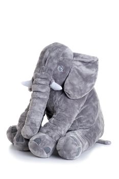 cute fluffy elephant doll isolated over white background