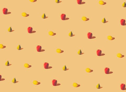 Minimal  concept.Trendy Fruity pattern made with various  Fruit