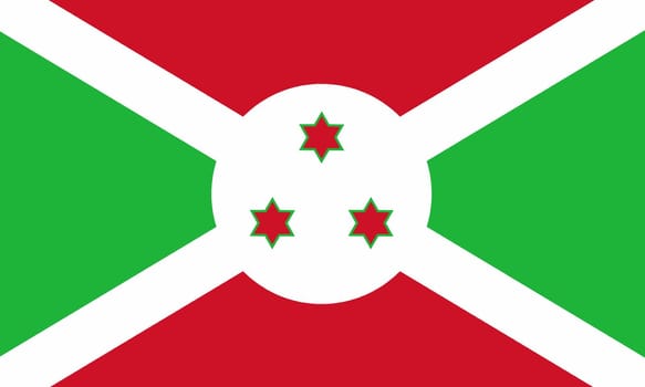 The flag of the African country of Burundi