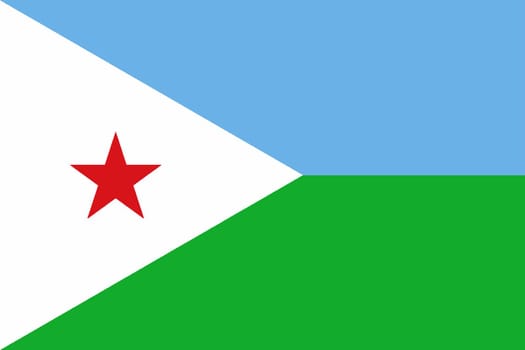 The flag of the African country of Djibouti