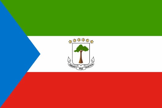 The flag of the African country of Equatorial Guinea