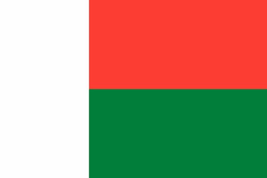 The flag of the African country of Madagascar