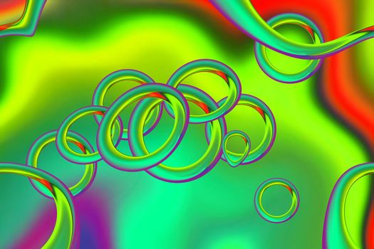 Abstract multicolored neon background with shapes.