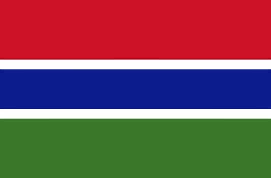 The flag of the African country of Gambia