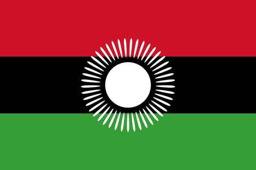 The flag of the African country of Malawi