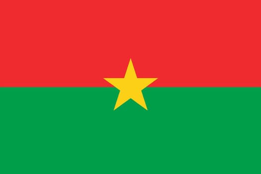 The flag of the African country of Burkina Faso