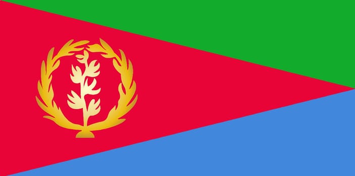 The flag of the African country of Eritrea