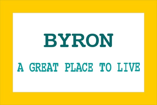 The traditional flag of Byron City in Wyoming USA