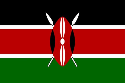 The flag of the African country of Kenya