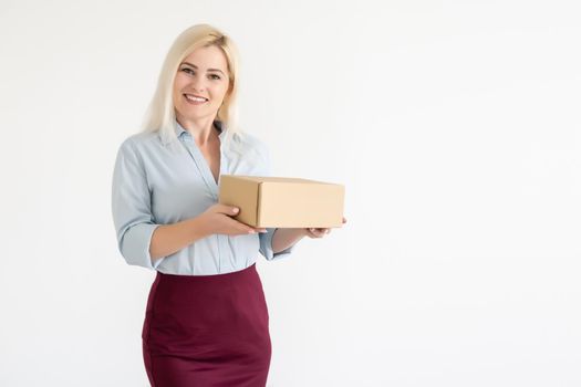 Moving House, Moving Office, Box. woman with box