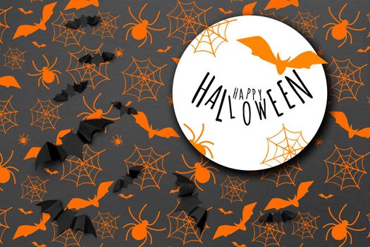 Halloween festive background and decoration concept - bats flying