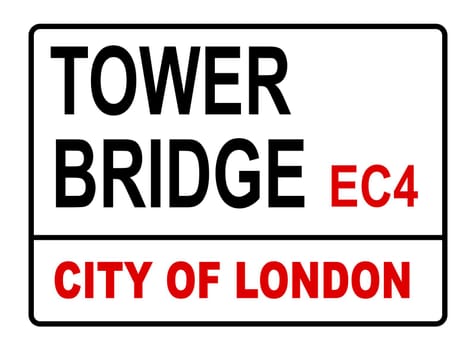 Stret sign mockup for Tower Bridge EC4 London England