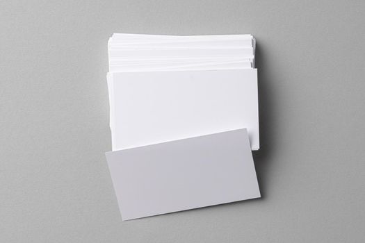 Business mock up cards with copy space on grey background