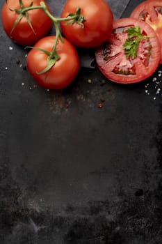 arrangement delicious fresh tomatoes with copy space