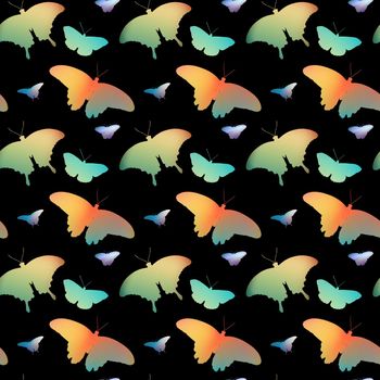 butterflies pattern. Cute butterfly seamless pattern for print textures illustration