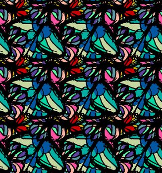 Monarch butterfly pattern wings. Flight of bright blue butterflies abstract background.