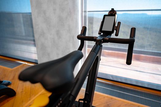Close up photo of cardio trainer in a fitness gym