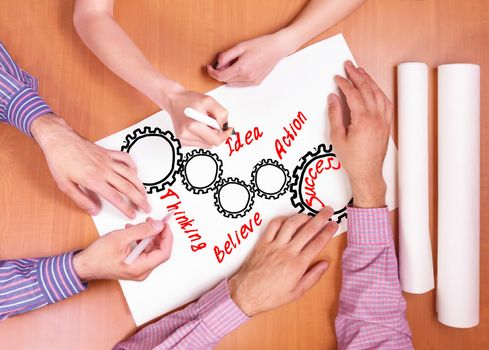 Concept: Cogwheels, mechanism to success