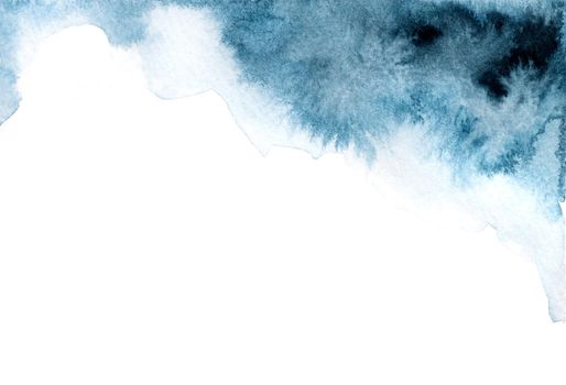 Dark blue painting of watercolor, with copy space