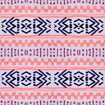 Navajo seamless pattern. Art african ornament. Hand drawn ethnic print. Geometric native maya illustration. Peruvian fabric design. Grunge aztec texture. Navajo seamless background.