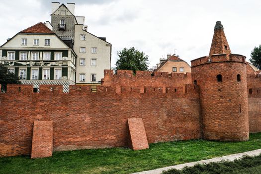 fortified medieval outpost Barbakan in Warsaw in Poland