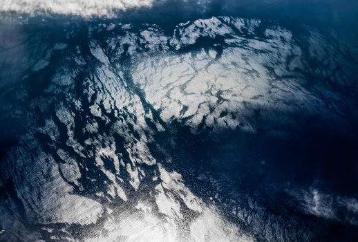 blue ocean from flight altitude