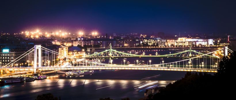 amazing night view on Danube in Budapest