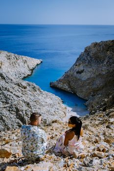 Beautiful beach called Seitan limania on Crete, Greece Europe