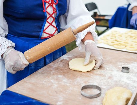 dough forming on outside cooking fair
