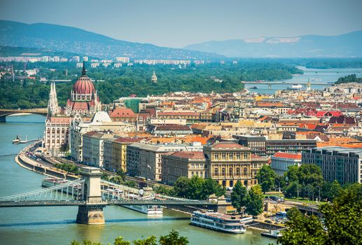 view on Danube and Budapest in daytime