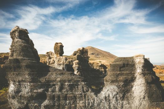volcanic canyon on Lanzarote, Canary Islands, Spain