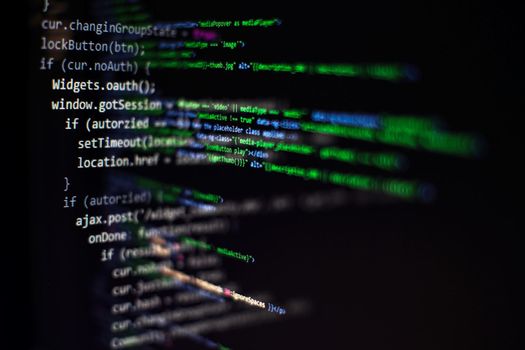 Project managers work new idea. WWW software development. Mobile app developer. Innovative startup project. Website programming code. IT business.