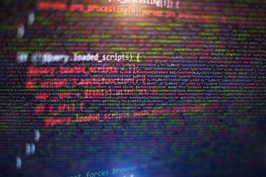 Project managers work new idea. WWW software development. Mobile app developer. Innovative startup project. Website programming code. IT business.