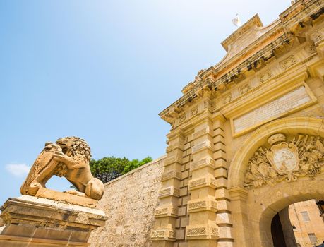 gates to the city of Mdina in Malta