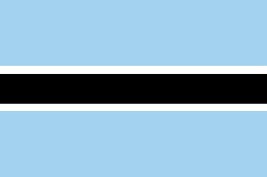 The flag of the African country of Botswana