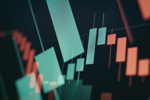 Business success and growth concept.Stock market business graph chart on digital screen.Forex market, Gold market and Crude oil market .