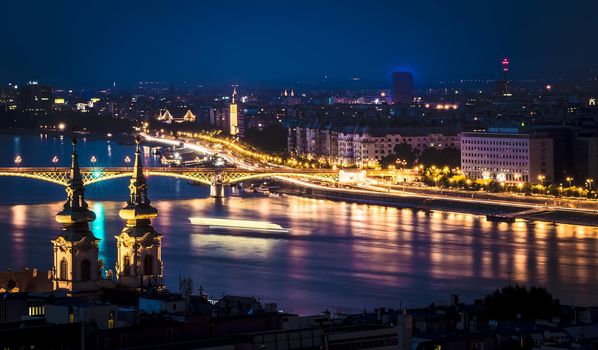amazing night view on Danube in Budapest