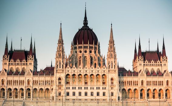 view on Hungarian Parliament from the Danube river