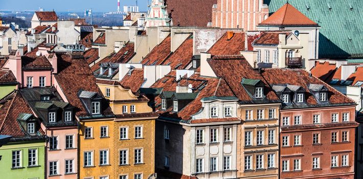 Castle Square with king's Sigismund's Column in Warsaw, Poland