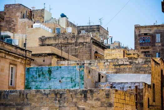 beautiful view on houses of Valletta in Malta from high