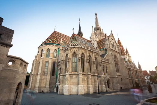 Cathedral of St. Matthias near the fisherman bastion in Budapest