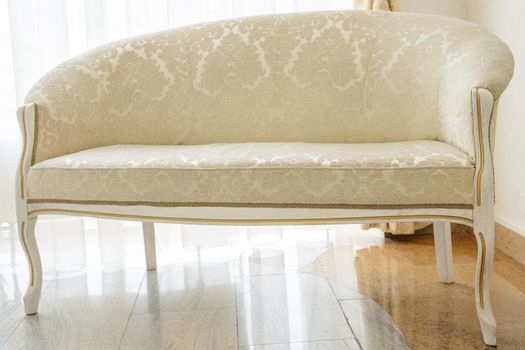 vintage style couch isolated on white.