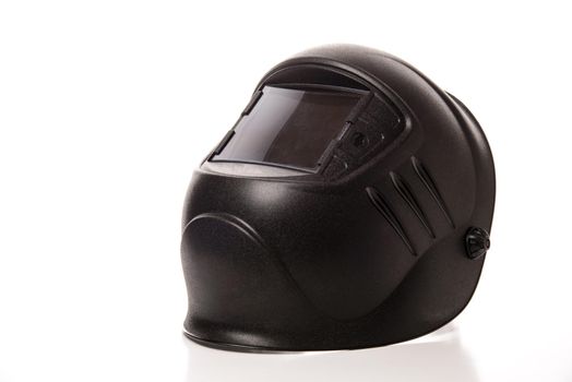 black welding mask isolated on pure white background