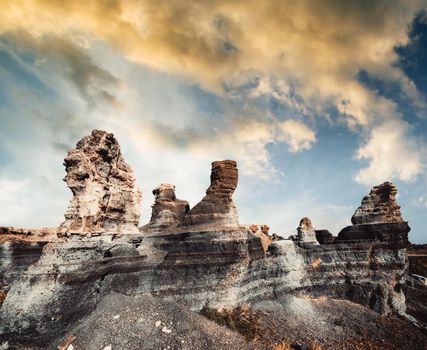 volcanic canyon on Lanzarote, Canary Islands, Spain